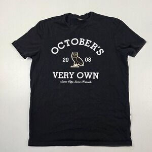 October's Very Own OVO Shirt Mens Small Black Owl Logo 2008 Graphic Tee